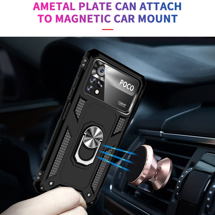 Custodia per telefono antiurto in TPU + PC con supporto girevole a 360 gradi, For Xiaomi Poco X4 Pro 5G