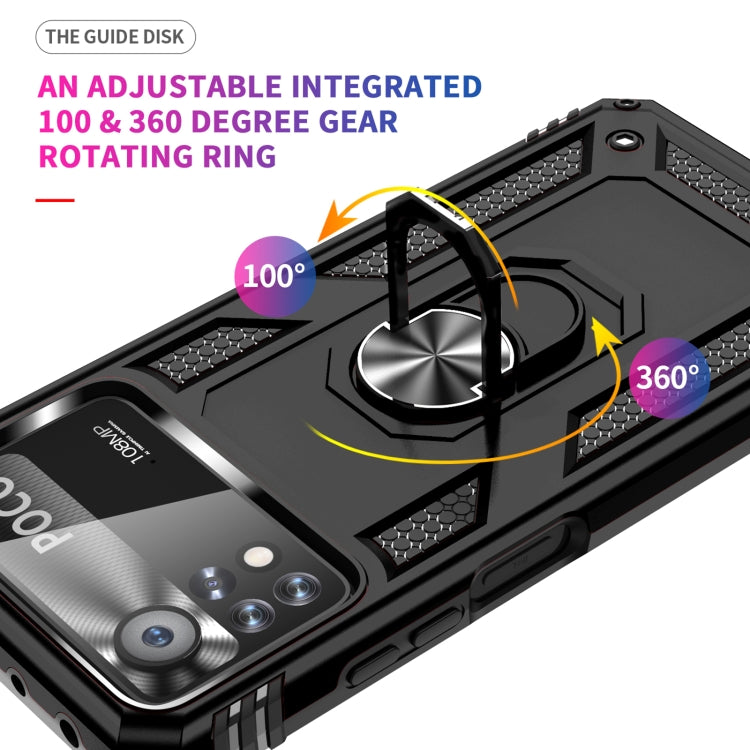 Custodia per telefono antiurto in TPU + PC con supporto girevole a 360 gradi, For Xiaomi Poco X4 Pro 5G