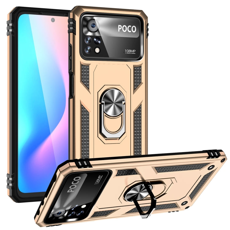 Custodia per telefono antiurto in TPU + PC con supporto girevole a 360 gradi, For Xiaomi Poco X4 Pro 5G
