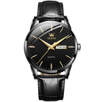 OLEVS 6898 Orologio da uomo al quarzo impermeabile con doppio calendario, Brown Black, Brown White, Brown Blue, Black Blue Leather, Black Leather