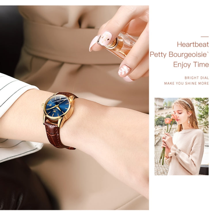 OLEVS 6898 Orologio al quarzo impermeabile con doppio calendario da donna