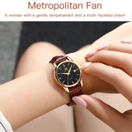 OLEVS 6898 Orologio al quarzo impermeabile con doppio calendario da donna