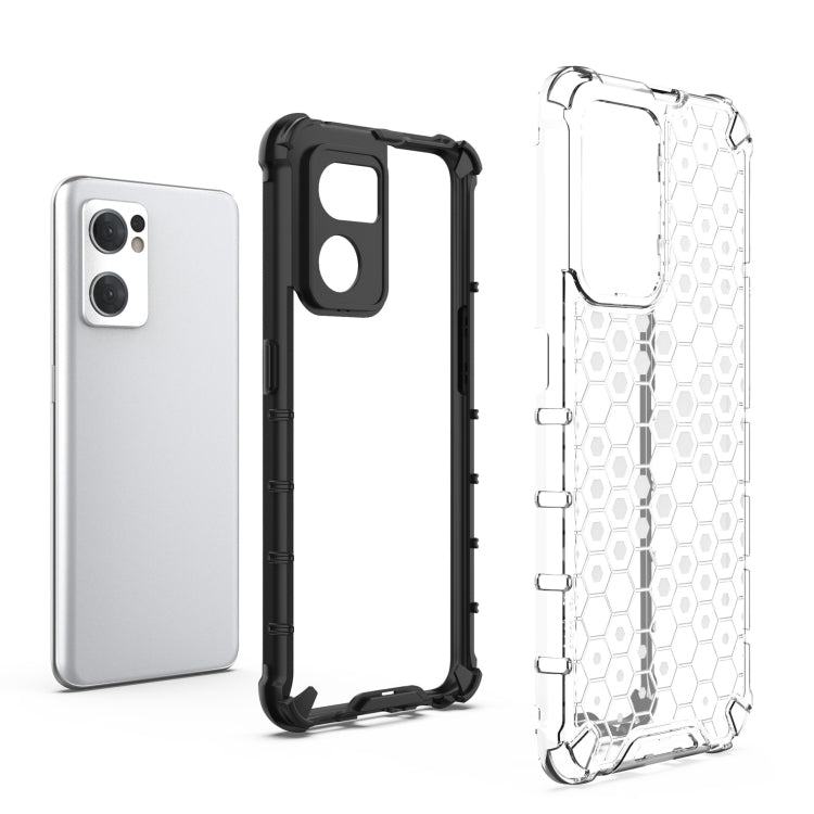PC a nido d'ape antiurto + custodia per telefono in TPU, For OPPO Reno7 5G Global / Find X5 Lite