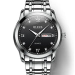 OLEVS 8691 Orologio al quarzo impermeabile con doppio calendario luminoso da uomo d'affari, OLEVS 8691 Quartz Watch (Black)