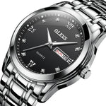 OLEVS 8691 Orologio al quarzo impermeabile con doppio calendario luminoso da uomo d'affari, OLEVS 8691 Quartz Watch (Black)