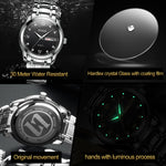 OLEVS 8691 Orologio al quarzo impermeabile con doppio calendario luminoso da uomo d'affari, OLEVS 8691 Quartz Watch (Black)