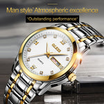 OLEVS 8691 Orologio al quarzo impermeabile con doppio calendario luminoso da uomo d'affari, OLEVS 8691 Quartz Watch (Black)