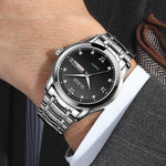 OLEVS 8691 Orologio al quarzo impermeabile con doppio calendario luminoso da uomo d'affari, OLEVS 8691 Quartz Watch (Black)