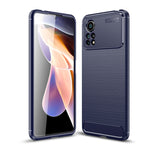 Custodia per telefono TPU in fibra di carbonio con trama spazzolata, For Xiaomi Poco X4 Pro 5G Precise Hole