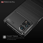 Custodia per telefono TPU in fibra di carbonio con trama spazzolata, For Xiaomi Poco X4 Pro 5G Precise Hole