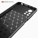 Custodia per telefono TPU in fibra di carbonio con trama spazzolata, For Xiaomi Poco X4 Pro 5G Precise Hole
