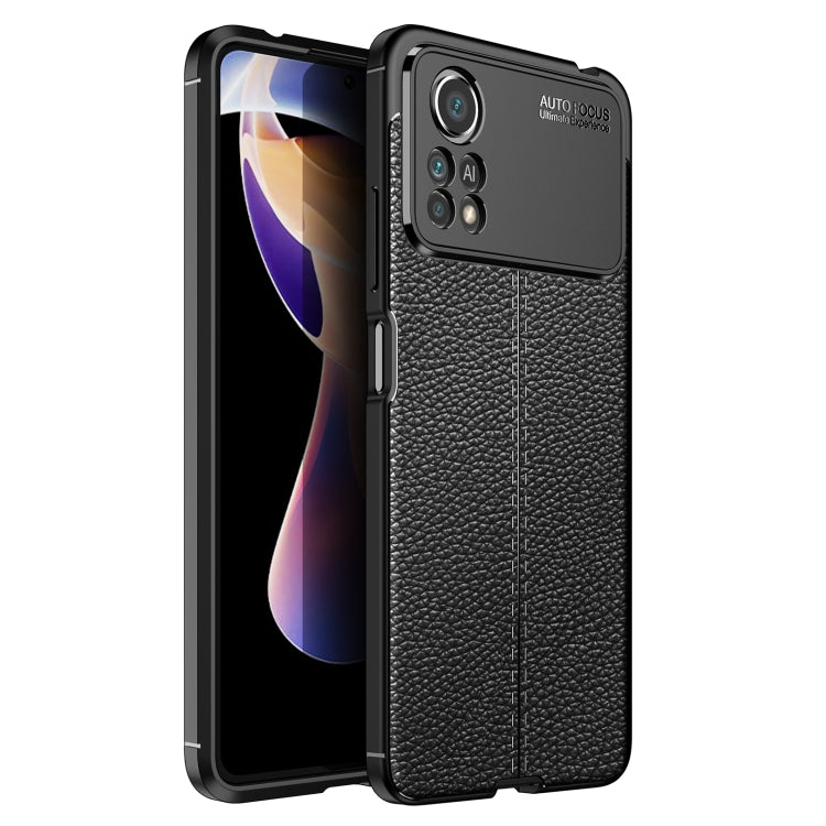 Custodia per telefono antiurto in TPU con texture Litchi, For Xiaomi Poco X4 Pro 5G Precise Hole