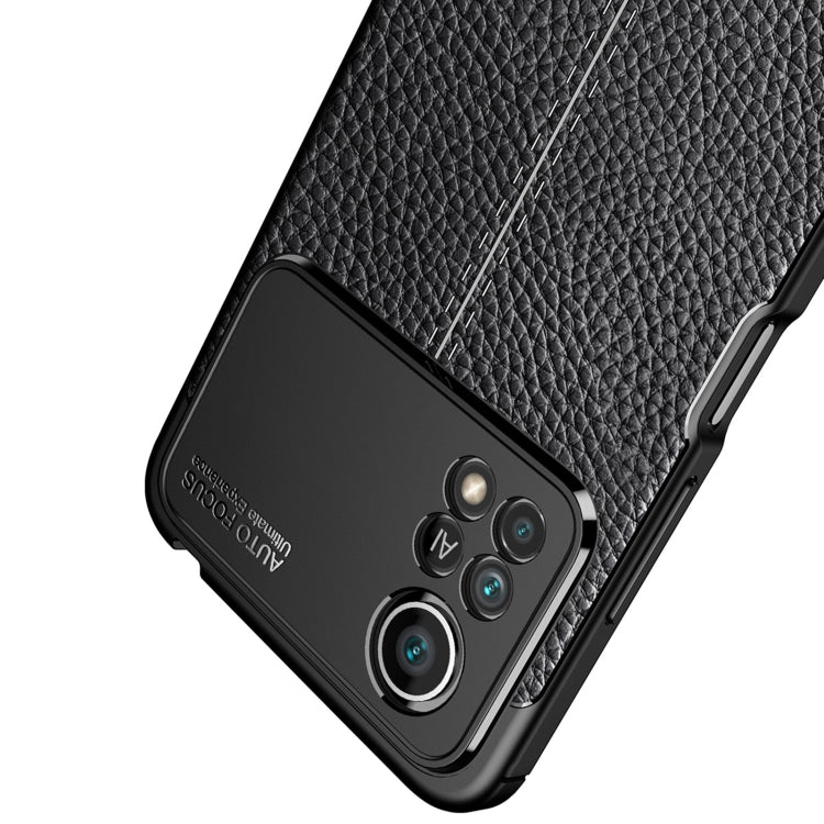 Custodia per telefono antiurto in TPU con texture Litchi, For Xiaomi Poco X4 Pro 5G Precise Hole