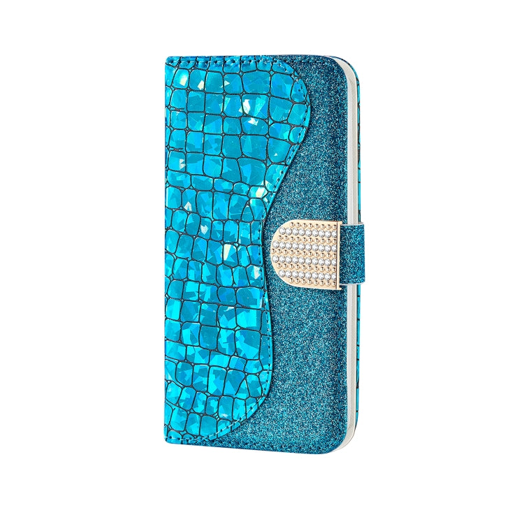 Custodia per telefono in pelle di coccodrillo abbinata a polvere glitterata laser, For Xiaomi Redmi Note 11 Pro International, For Xiaomi Redmi Note 11 International