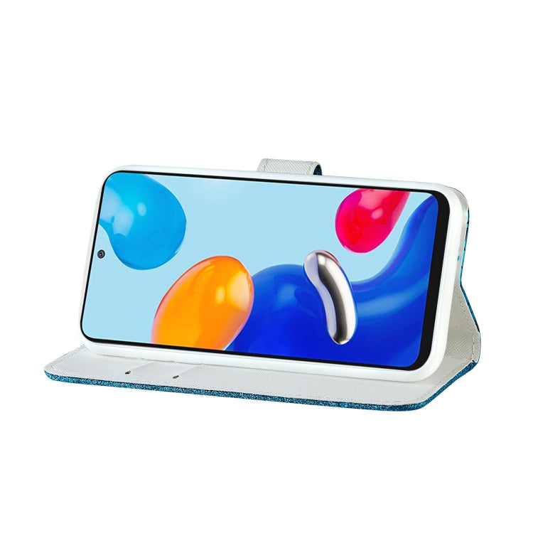 Custodia per telefono in pelle di coccodrillo abbinata a polvere glitterata laser, For Xiaomi Redmi Note 11 Pro International, For Xiaomi Redmi Note 11 International