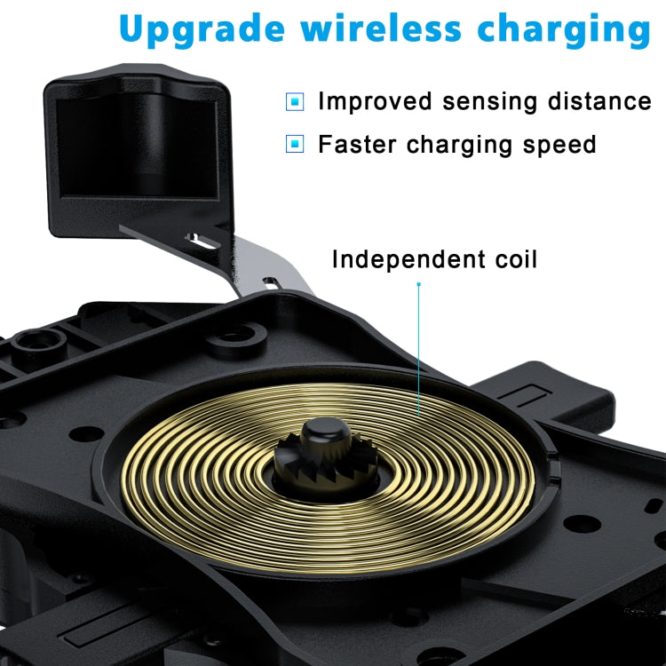 WUPP CS-1288A1 Ricarica wireless + ricarica cablata Supporto per telefono cellulare retrattile con un solo pulsante, CS-1288A1