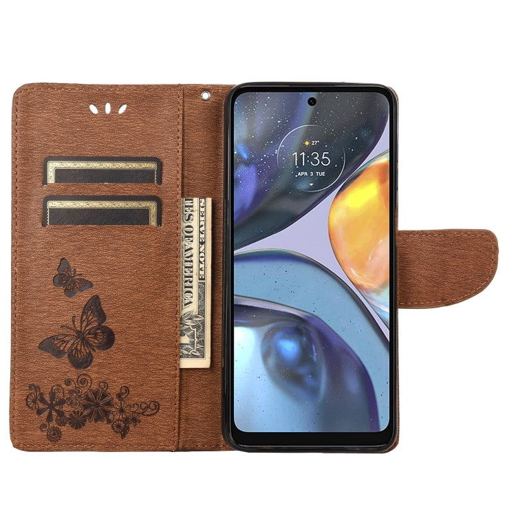 Custodia per cellulare in pelle flip orizzontale goffrata farfalla, For Motorola Moto G22, For Nokia G21