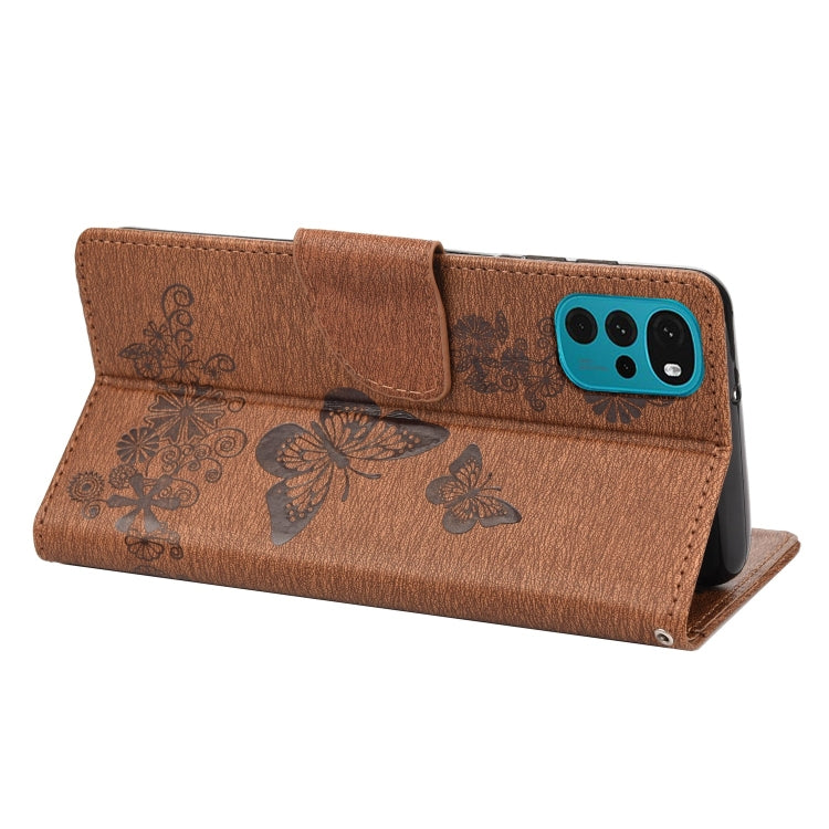 Custodia per cellulare in pelle flip orizzontale goffrata farfalla, For Motorola Moto G22, For Nokia G21