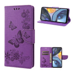 Custodia per cellulare in pelle flip orizzontale goffrata farfalla, For Motorola Moto G22, For Nokia G21