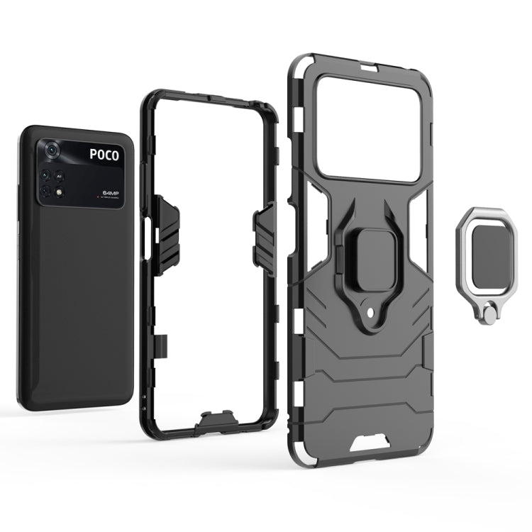 Custodia protettiva antiurto per PC + TPU con supporto per anello magnetico, For Xiaomi Poco M4 Pro 4G, For Xiaomi Poco X4 Pro 5G