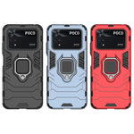 Custodia protettiva antiurto per PC + TPU con supporto per anello magnetico, For Xiaomi Poco M4 Pro 4G, For Xiaomi Poco X4 Pro 5G