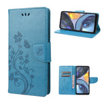 Custodia per telefono in pelle con motivo floreale a farfalla, For Motorola Moto G22, For Nokia G21