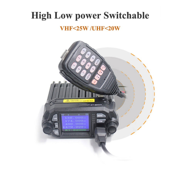 QYT KT-8900D 25W Mini Dual Band Mobile Radio Walkie-Talkie for Car, KT-8900D