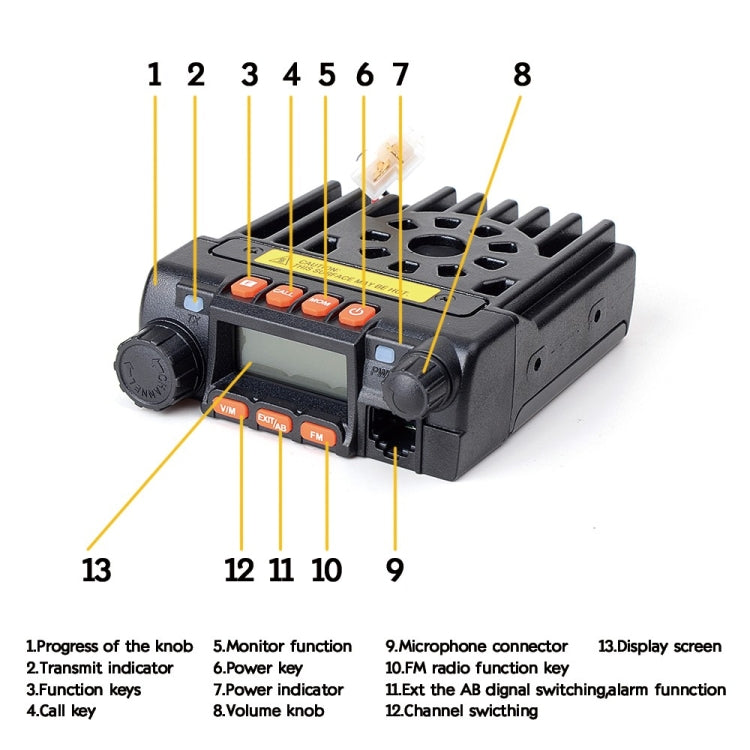 QYT KT-8900 Walkie-talkie per auto con radio mobile dual band da 25 W con display, KT-8900