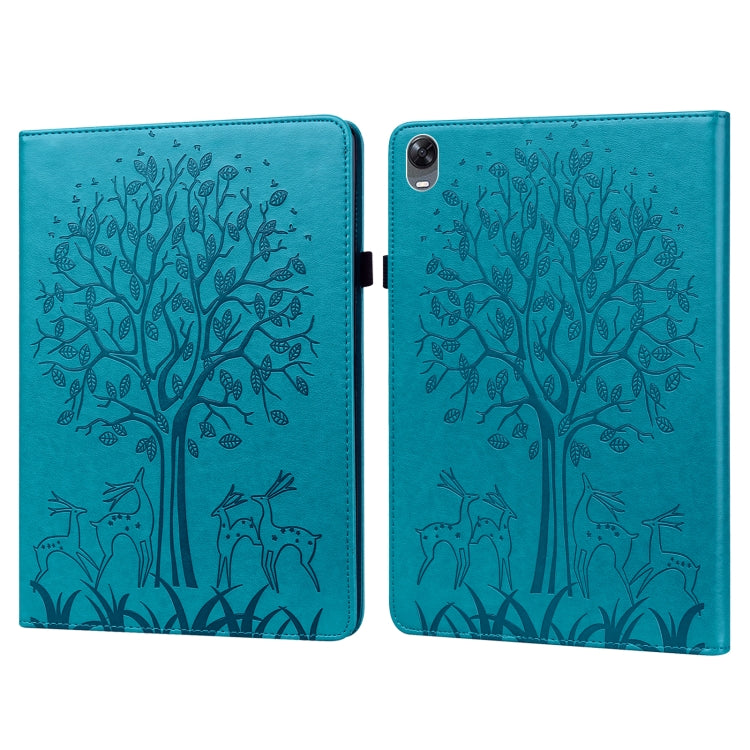 Custodia per tablet in pelle con stampa pressata motivo albero e cervo, For OPPO Pad 11 inch, For OPPO Realme Pad 10.4 inch, For Huawei MatePad T 10s 10.1 inch / T 10 9.7 inch, For Lenovo Legion Y700