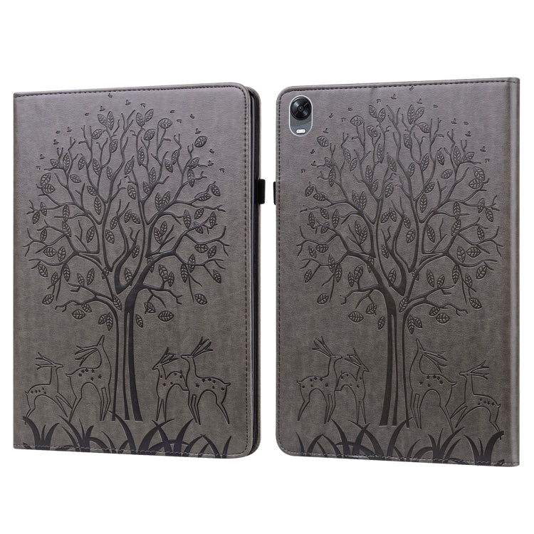 Custodia per tablet in pelle con stampa pressata motivo albero e cervo, For OPPO Pad 11 inch, For OPPO Realme Pad 10.4 inch, For Huawei MatePad T 10s 10.1 inch / T 10 9.7 inch, For Lenovo Legion Y700