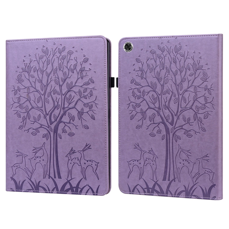 Custodia per tablet in pelle con stampa pressata motivo albero e cervo, For OPPO Pad 11 inch, For OPPO Realme Pad 10.4 inch, For Huawei MatePad T 10s 10.1 inch / T 10 9.7 inch, For Lenovo Legion Y700