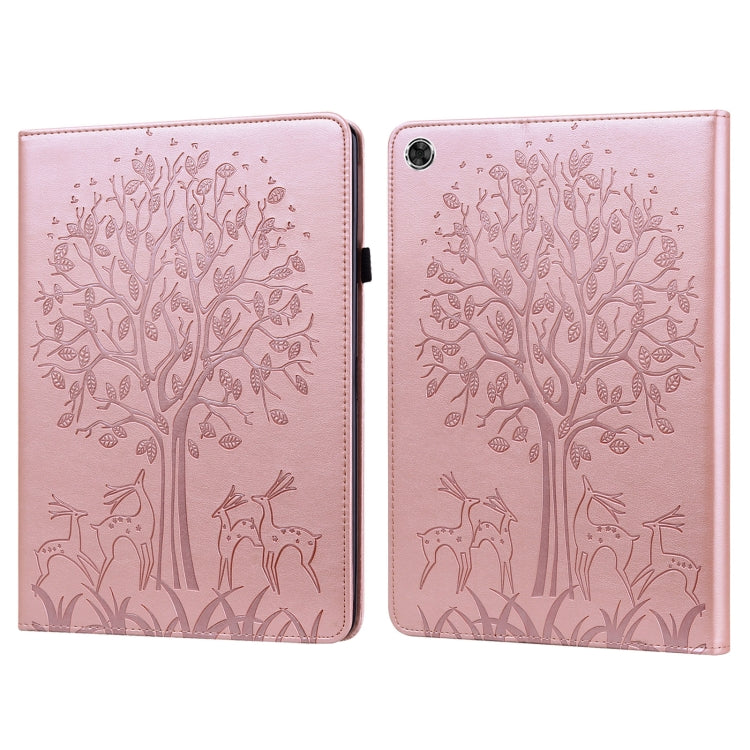 Custodia per tablet in pelle con stampa pressata motivo albero e cervo, For OPPO Pad 11 inch, For OPPO Realme Pad 10.4 inch, For Huawei MatePad T 10s 10.1 inch / T 10 9.7 inch, For Lenovo Legion Y700