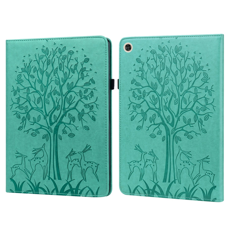 Custodia per tablet in pelle con stampa pressata motivo albero e cervo, For OPPO Pad 11 inch, For OPPO Realme Pad 10.4 inch, For Huawei MatePad T 10s 10.1 inch / T 10 9.7 inch, For Lenovo Legion Y700