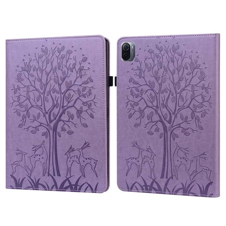 Custodia per tablet in pelle stampata con motivo albero e cervo con sonno / risveglio, For Xiaomi Pad 5 / 5 Pro, For Amazon Kindle Paperwhite 5 2021