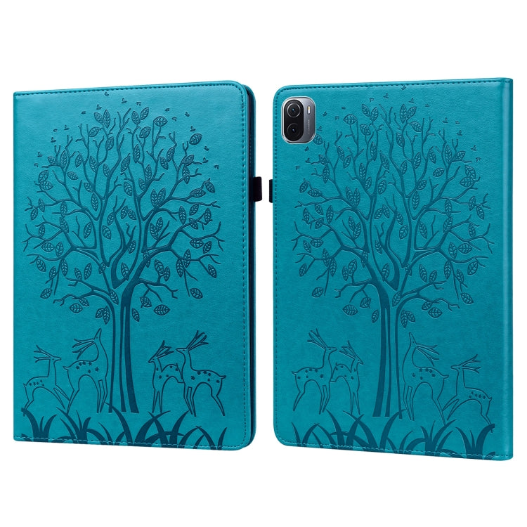 Custodia per tablet in pelle stampata con motivo albero e cervo con sonno / risveglio, For Xiaomi Pad 5 / 5 Pro, For Amazon Kindle Paperwhite 5 2021