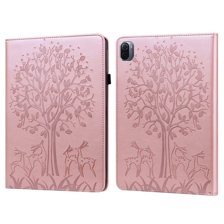 Custodia per tablet in pelle stampata con motivo albero e cervo con sonno / risveglio, For Xiaomi Pad 5 / 5 Pro, For Amazon Kindle Paperwhite 5 2021