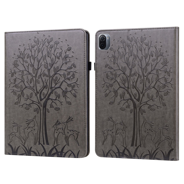 Custodia per tablet in pelle stampata con motivo albero e cervo con sonno / risveglio, For Xiaomi Pad 5 / 5 Pro, For Amazon Kindle Paperwhite 5 2021