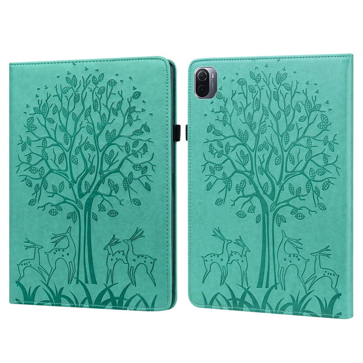 Custodia per tablet in pelle stampata con motivo albero e cervo con sonno / risveglio, For Xiaomi Pad 5 / 5 Pro, For Amazon Kindle Paperwhite 5 2021