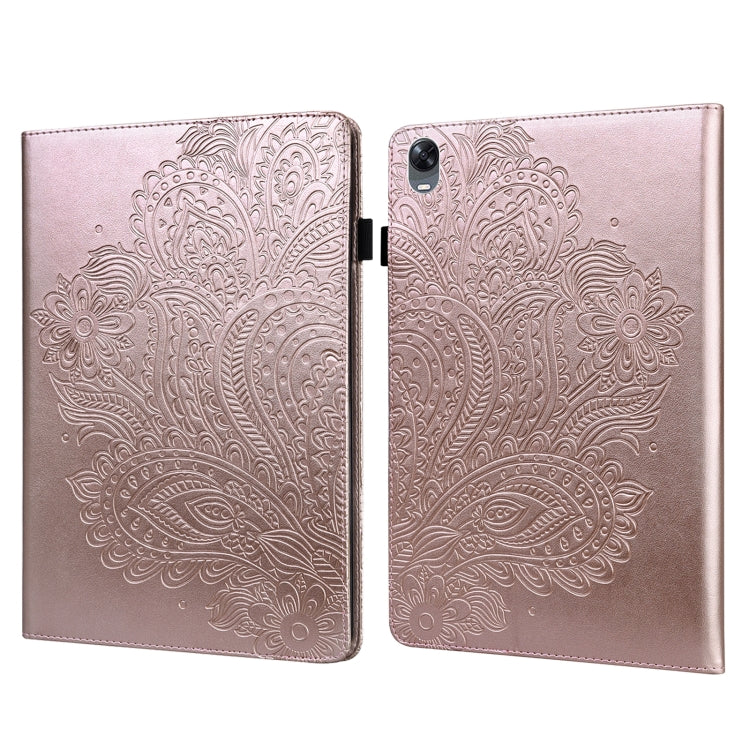 Custodia per tablet in pelle TPU + PU con motivo in rilievo pavone, For OPPO Pad 11 inch, For OPPO Realme Pad 10.4 inch, For Huawei Enjoy Tablet 2 10.1 inch, For Huawei MediaPad M5 Lite 10