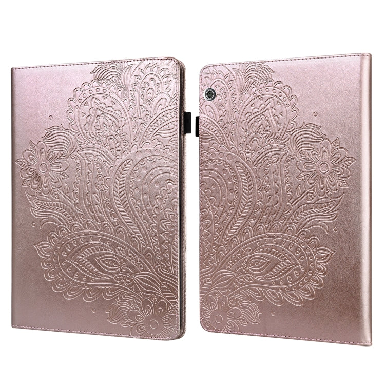 Custodia tablet in pelle TPU con motivo pavone per Huawei MediaPa