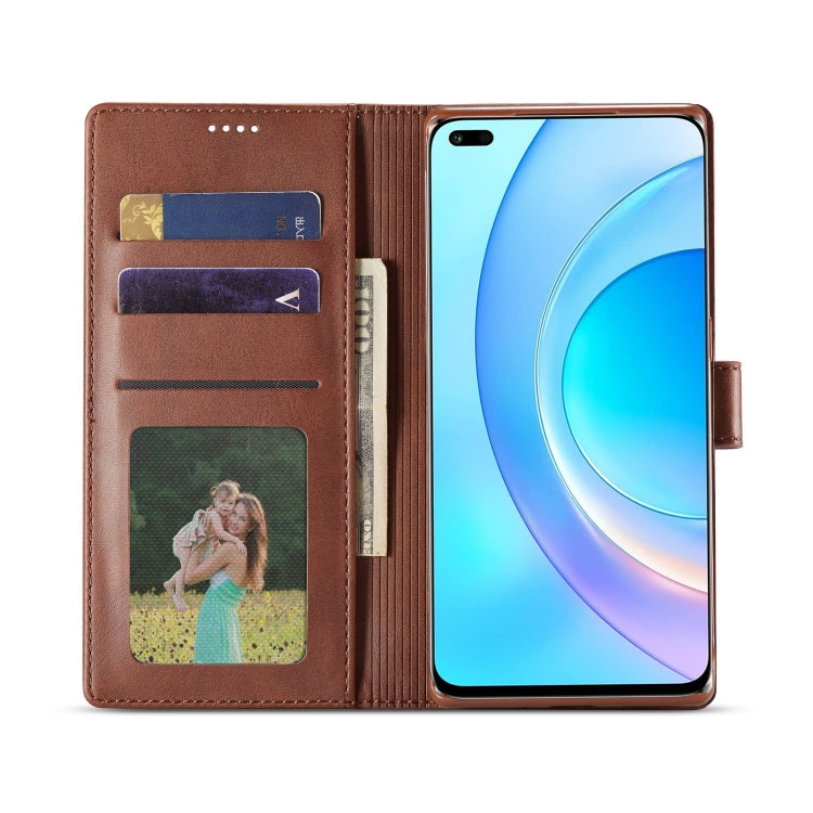 LC.IMEEKE Custodia per telefono in pelle con vibrazione in vitello, For Honor 50 Lite