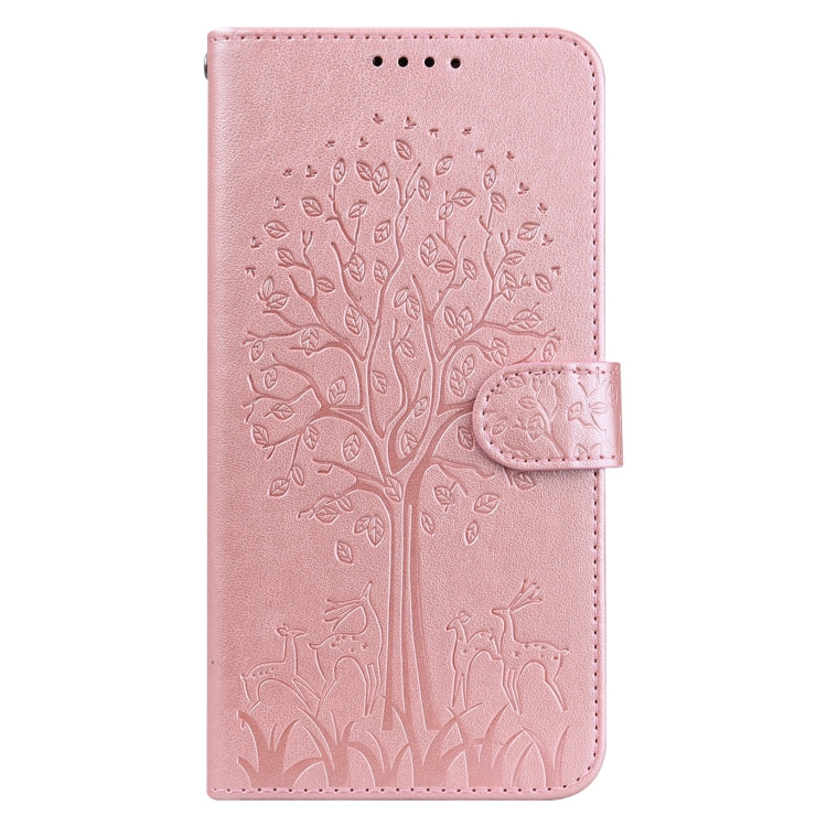 Custodia per telefono in pelle a vibrazione orizzontale con stampa pressata con motivo ad albero e cervo, For Google Pixel 5a 5G, For Google Pixel 6, For Google Pixel 6 Pro