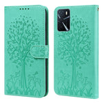 Custodia per telefono in pelle a vibrazione orizzontale con stampa pressata con motivo ad albero e cervo, For OPPO A32 / A33 / A52 / A52s, For OPPO A16, For Realme 8i