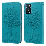 Custodia per telefono in pelle a vibrazione orizzontale con stampa pressata con motivo ad albero e cervo, For OPPO A32 / A33 / A52 / A52s, For OPPO A16, For Realme 8i