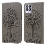 Custodia per telefono in pelle a vibrazione orizzontale con stampa pressata con motivo ad albero e cervo, For OPPO A32 / A33 / A52 / A52s, For OPPO A16, For Realme 8i