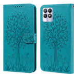 Custodia per telefono in pelle a vibrazione orizzontale con stampa pressata con motivo ad albero e cervo, For OPPO A32 / A33 / A52 / A52s, For OPPO A16, For Realme 8i