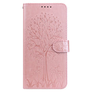 Custodia per telefono in pelle a vibrazione orizzontale con stampa pressata con motivo ad albero e cervo, For iPhone XS Max, For iPhone 7 / 8 / SE 2020 / SE 2022, For iPhone 11, For iPhone 11 Pro