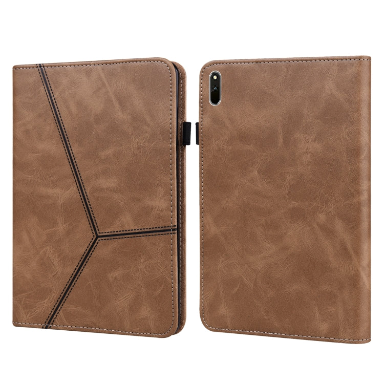Custodia in pelle a righe goffrata tinta unita, For OPPO Realme Pad, For Huawei MediaPad M5 Lite 10.1, For Huawei MatePad 10.8 (2021), For Huawei MatePad 11 (2021)