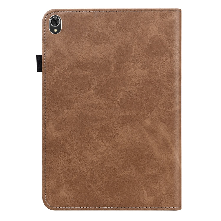 Custodia in pelle a righe goffrata tinta unita, For Lenovo Tab K10 / M10 Plus / M10 FHD Plus