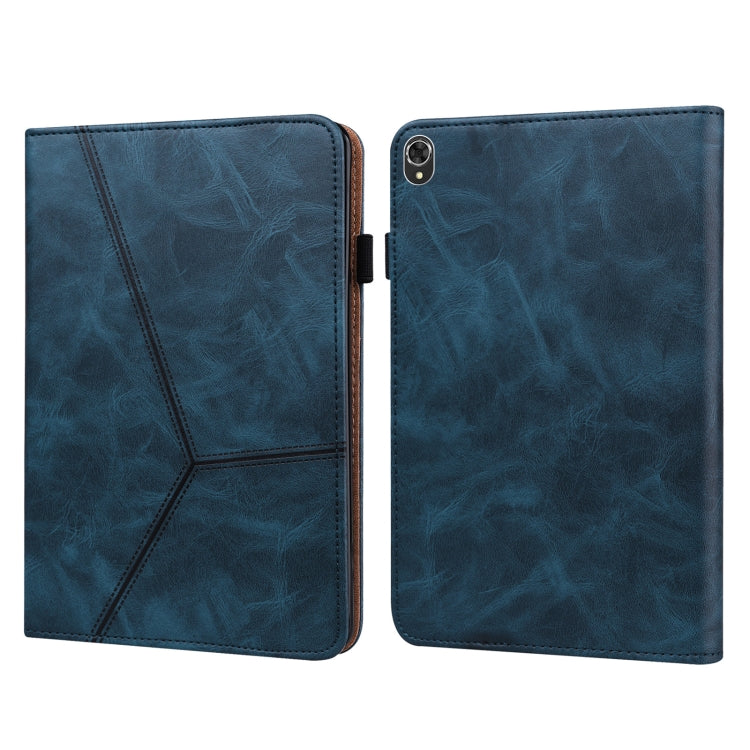 Custodia in pelle a righe goffrata tinta unita, For Lenovo Tab K10 / M10 Plus / M10 FHD Plus